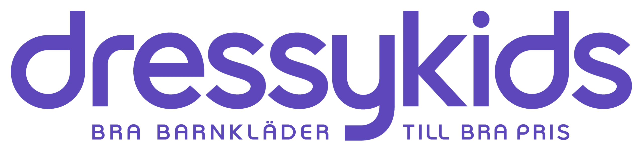 logotyp dressykids med tagline. Bra barnkläder till bra pris