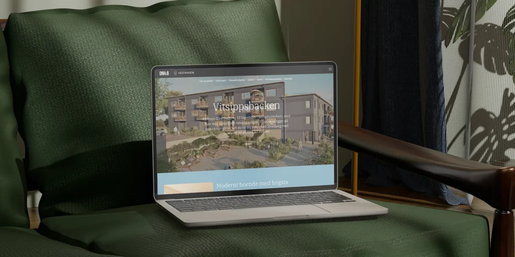 mockup av desktop för Vitsippsbacken