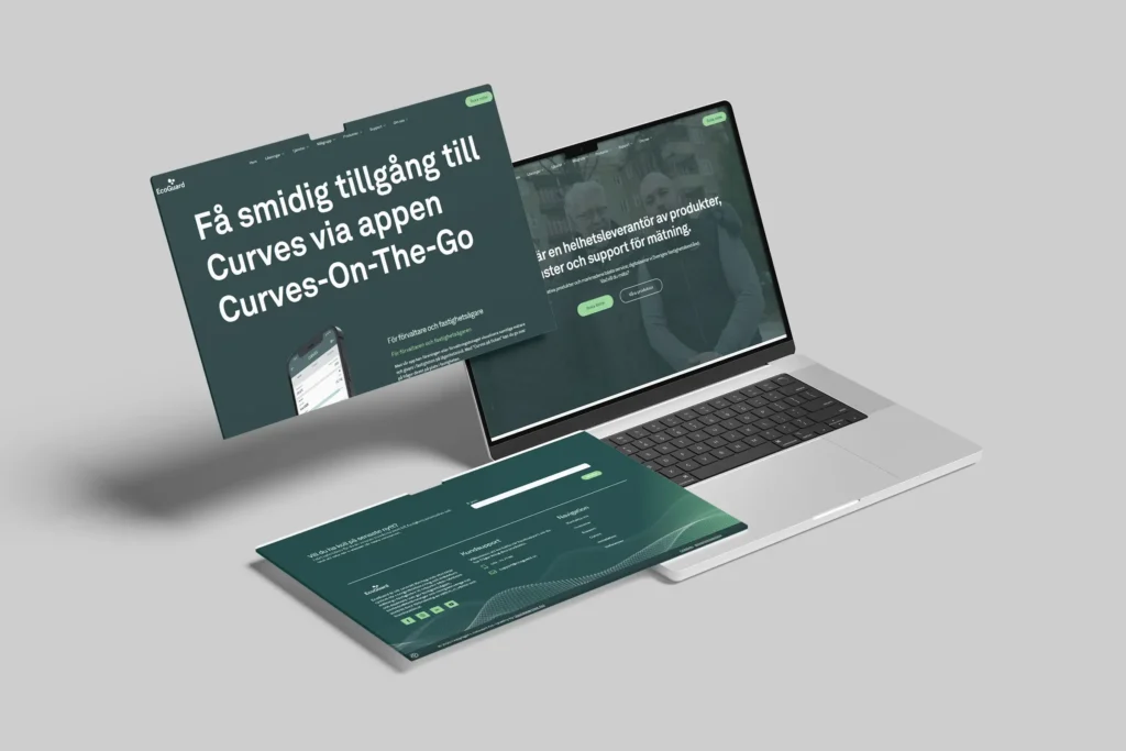 Laptop som visar hemsidan Ecoguard.se